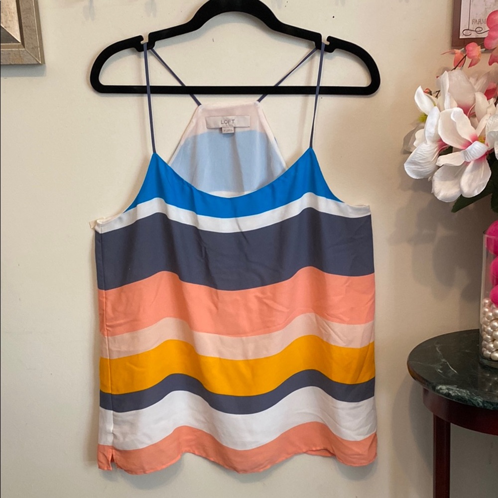 LOFT Women's Striped Multicolor Cami Top Size Medium.